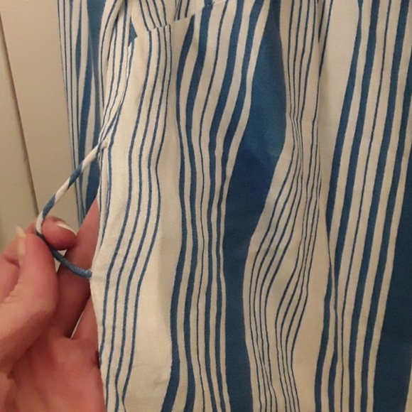 NEVER WORN blue/white striped one  shoulder blouse - Picture 4 of 8